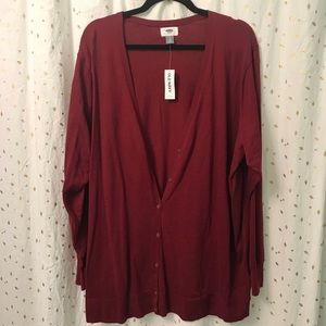OLD NAVY Size 3x Garnet Burgundy Cardigan